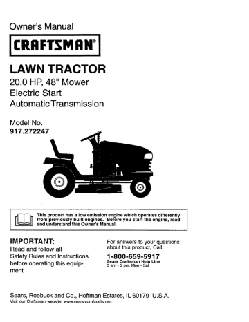 Craftsman 917.272247 Owner`s manual | Manualzz