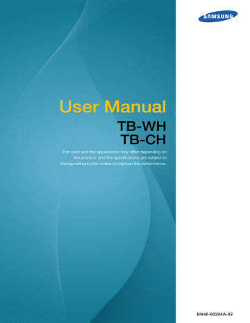 Before Using the Product. Samsung TB-CH, LF-TBWHD | Manualzz