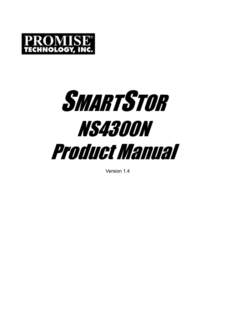 Promise Technology SmartStor NS6700 Product manual | Manualzz