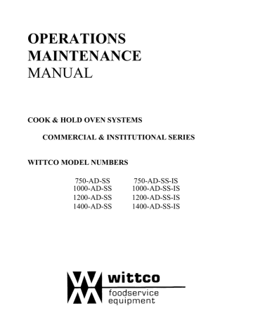 Wittco Corp 1000-AD-SS Service manual | Manualzz