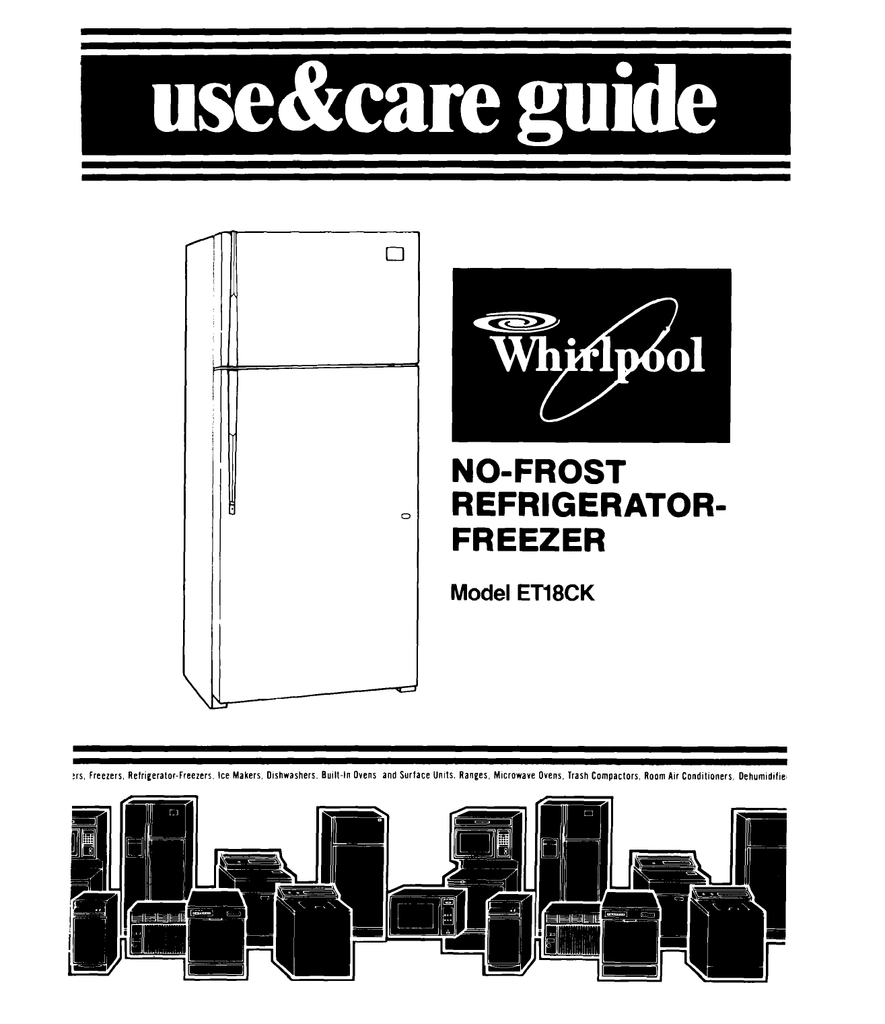 Whirlpool ETl8CK User manual nofrost refrigerator freezer