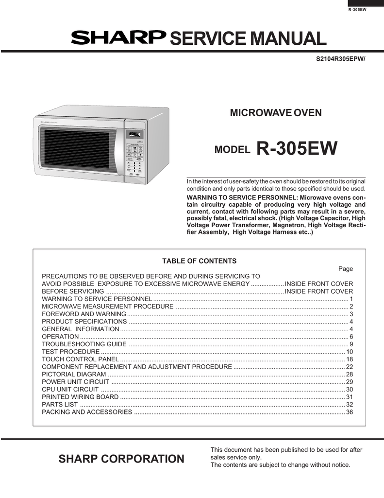 Sharp Carousel Microwave Parts Diagram Reviewmotors.co