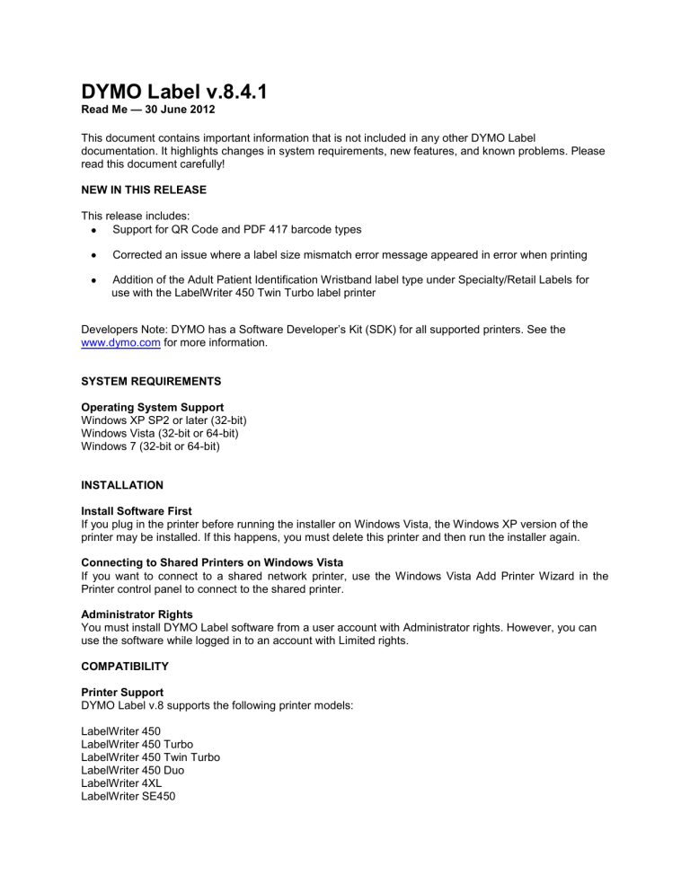 dymo labelwriter 450 duo software