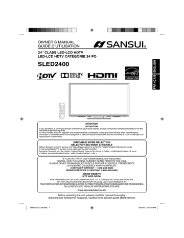 Sansui SLED2400 Owner`s manual | Manualzz