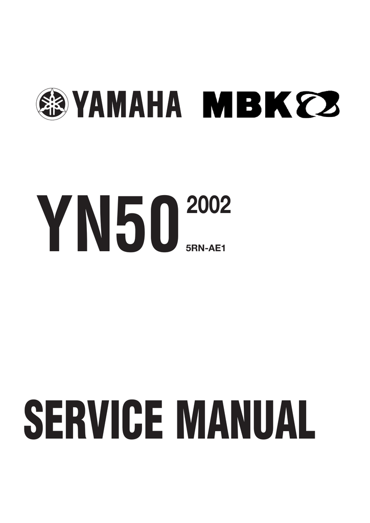 2001 YAMAHA YJ50RN Service Manual OEM