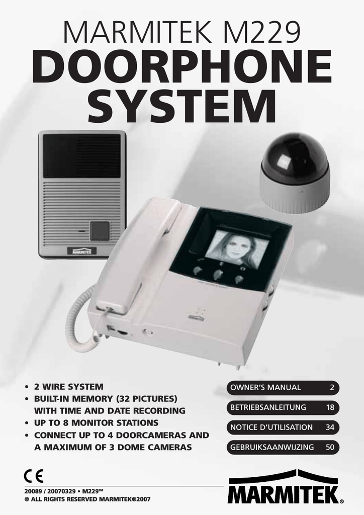 Marmitek VIDEO DOORPHONE Owner`s manual