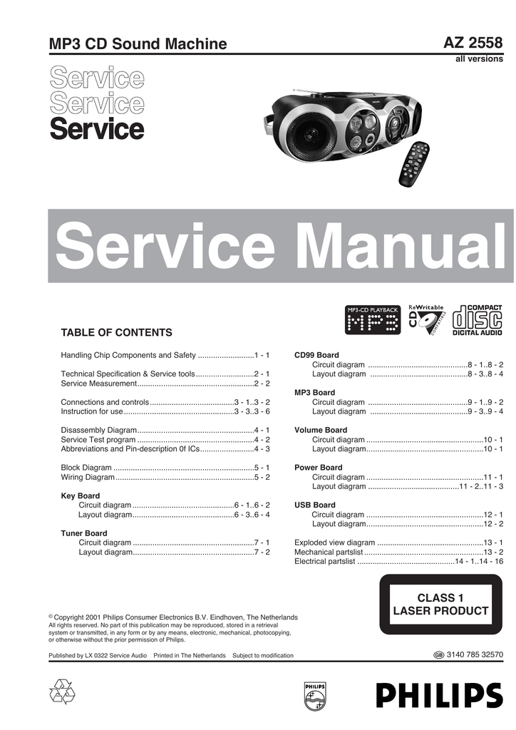 Philips Az2558 01 Specifications Manualzz