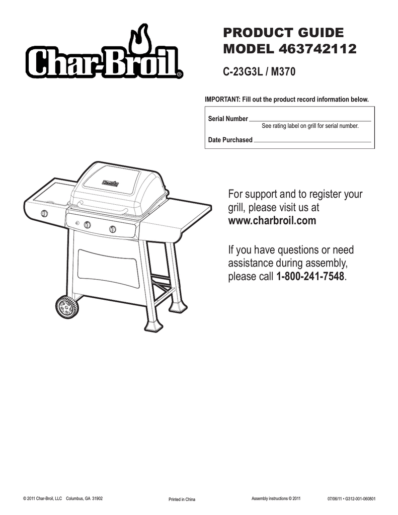 Char-Broil 463742112 Product guide | Manualzz