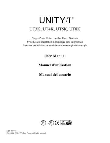 Best Power Unity/I UT3K User manual | Manualzz