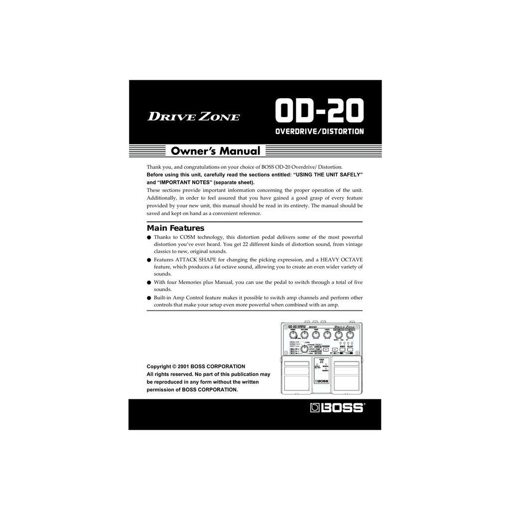 Roland OD-20 Specifications | Manualzz