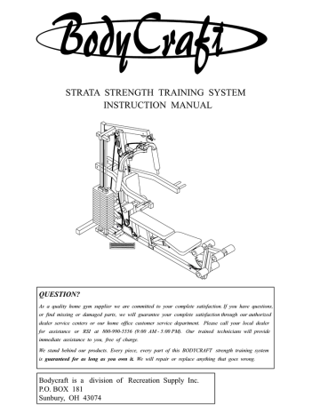 BodyCraft Strata Legpress Type 2 Owner Manual | Manualzz