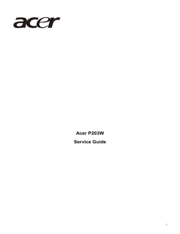 Acer P203W Technical information | Manualzz