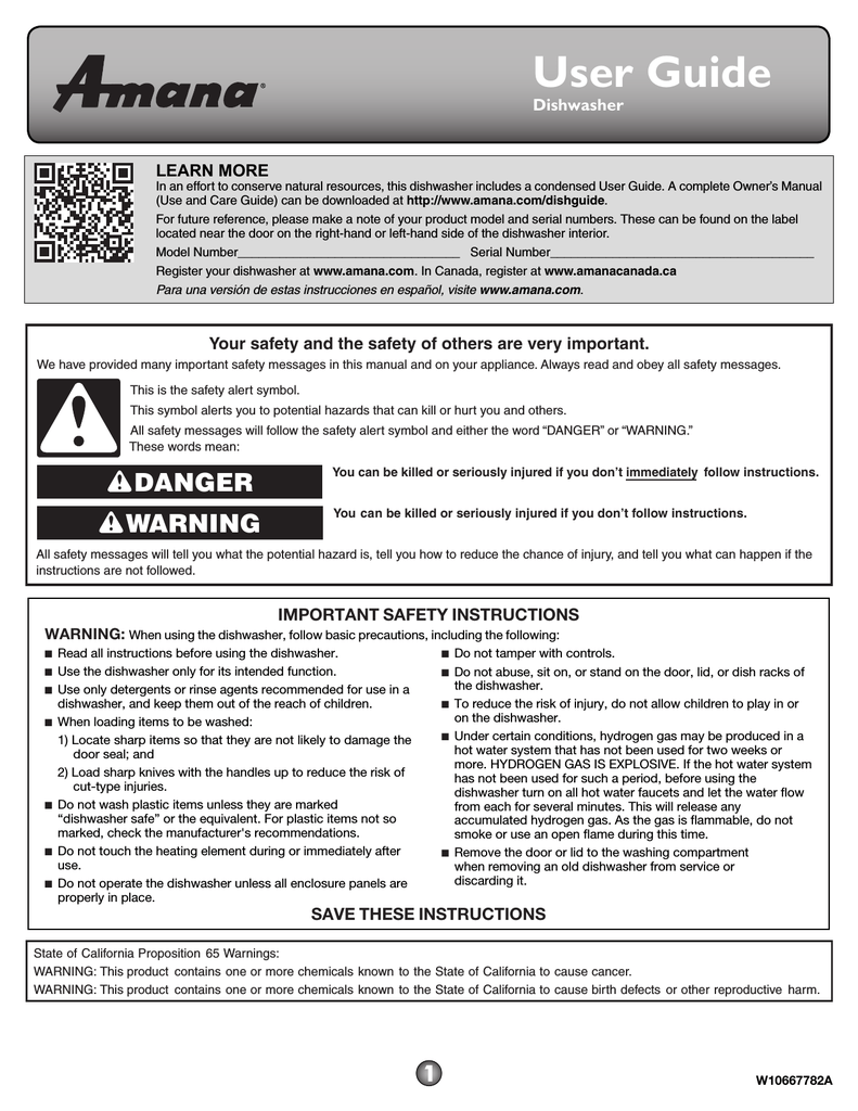 AMANA® MAJOR APPLIANCE LIMITED WARRANTY