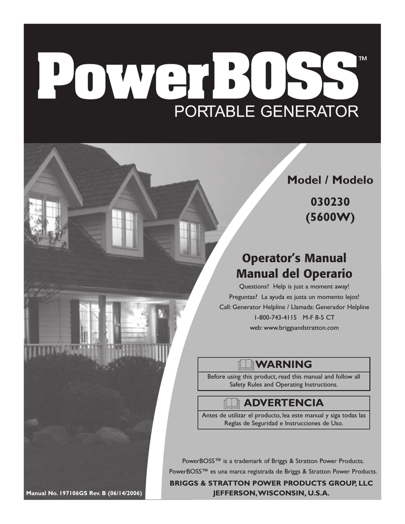 Briggs & Stratton PowerBoss PowerBOSS 5600 Watt Portable Generator