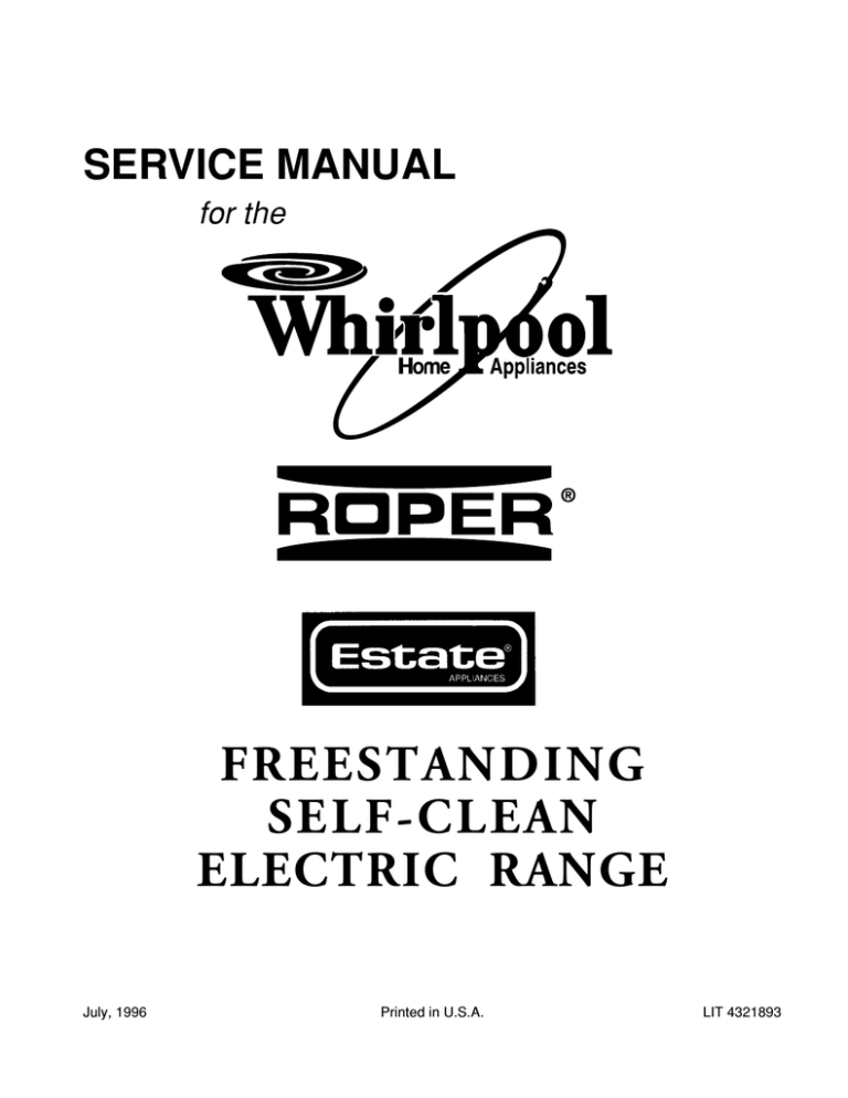 Whirlpool Electric Range User Instructions