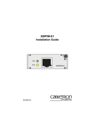 Cabletron Systems SWPIM-E1 Installation guide | Manualzz