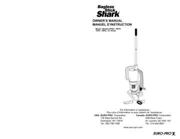 Shark EP601 Owner`s manual | Manualzz