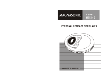 Magnasonic MCD5304-2 Personal Compact Disc Player Owner`s manual | Manualzz