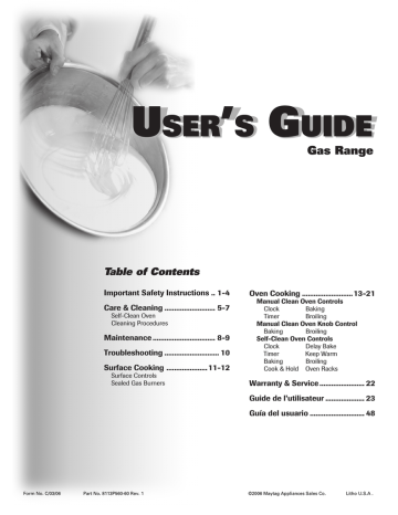 User's Guide | Maytag 8113P560-60 User`s guide | Manualzz