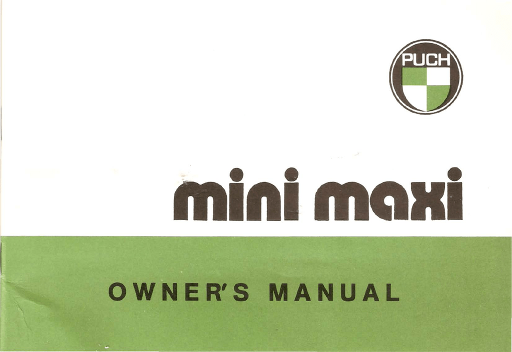 Puch Mini Maxi Owner S Manual Manualzz