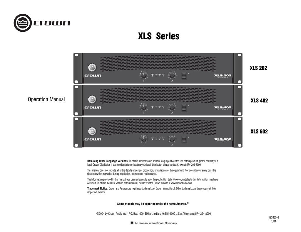 Схема crown xls 402