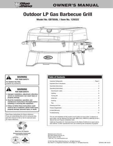 Blue Rhino 129322 Owner`s manual | Manualzz
