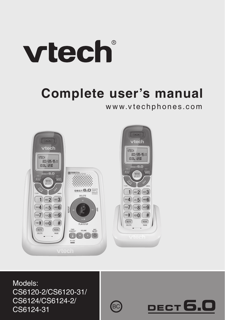 VTech CS6124-21 User`s Manual | Manualzz