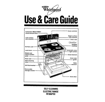 Whirlpool | RF366PXX | User manual | Use & Care Guide | Manualzz