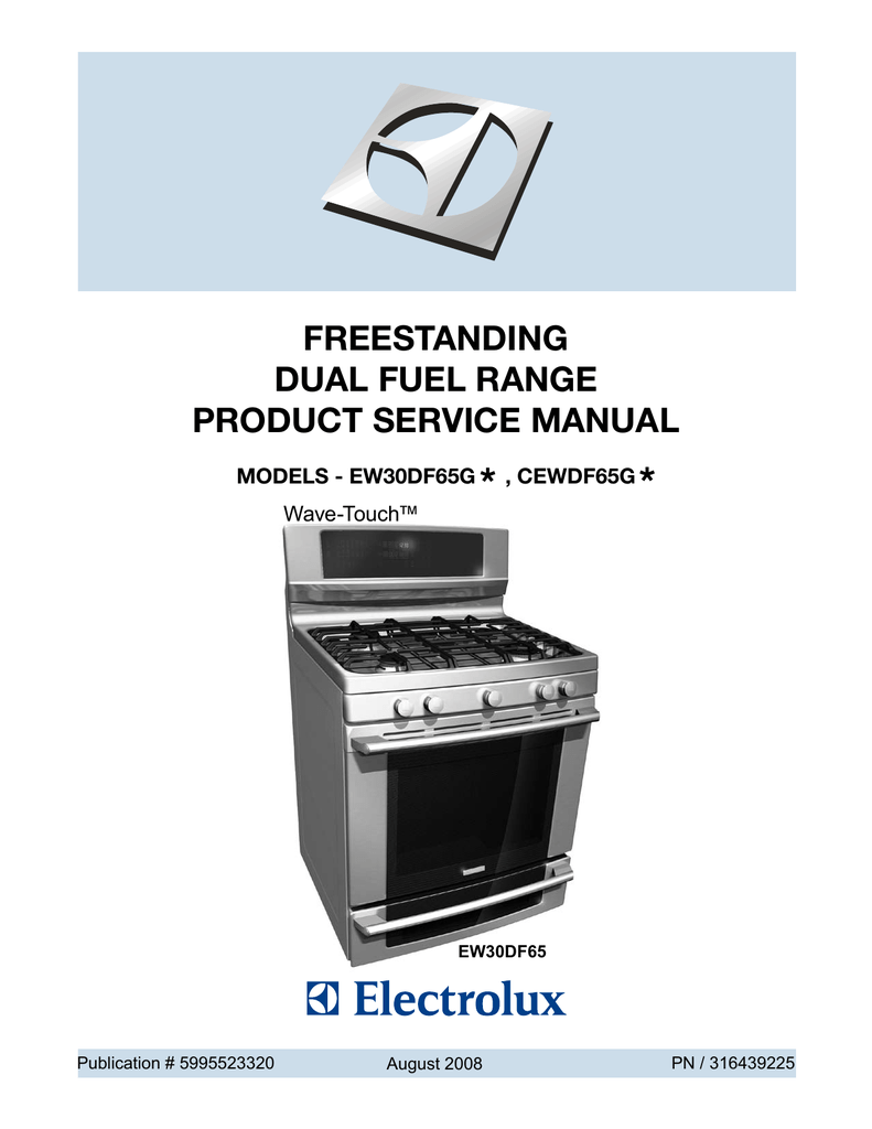 Electrolux EW30DF65GW 30 Inch Dual Fuel Range Service manual Manualzz
