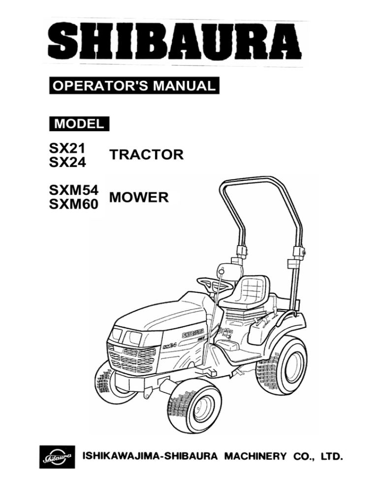 Shibaura SX24 Operator`s manual | Manualzz