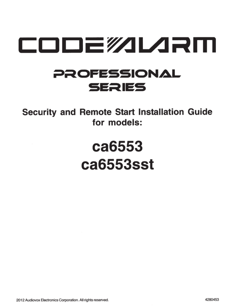 Code Alarm ca6553 Installation guide | Manualzz
