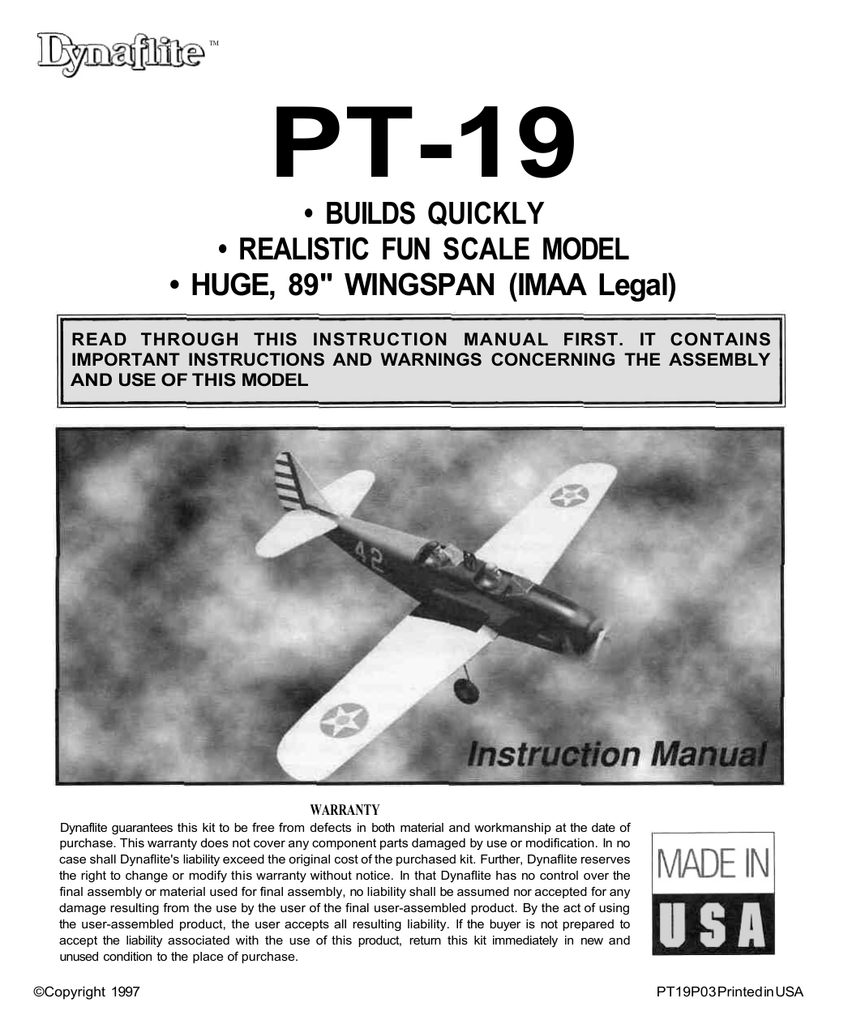 Seagull PT19 Instruction manual | Manualzz