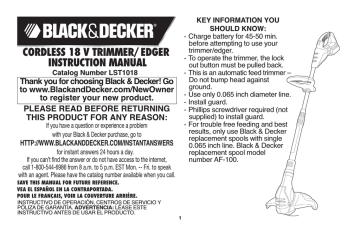 BLACK & DECKER LST1018 INSTRUCTION MANUAL Pdf Download