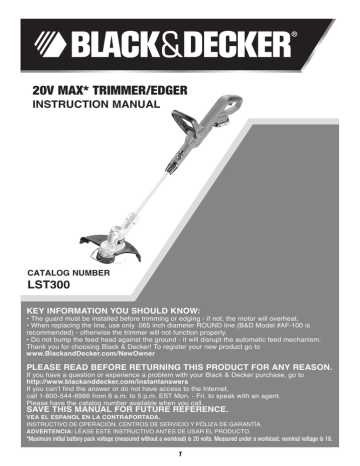 Black and decker discount 20v trimmer manual