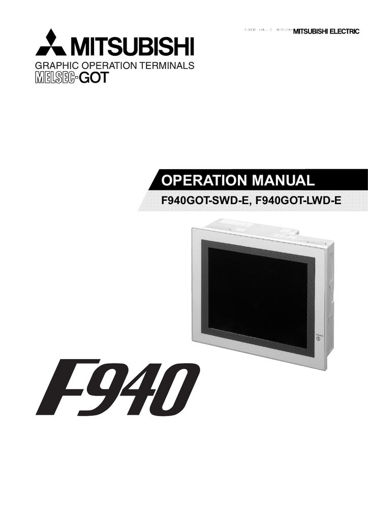 Mitsubishi F940GOT-LWD-E System information | Manualzz