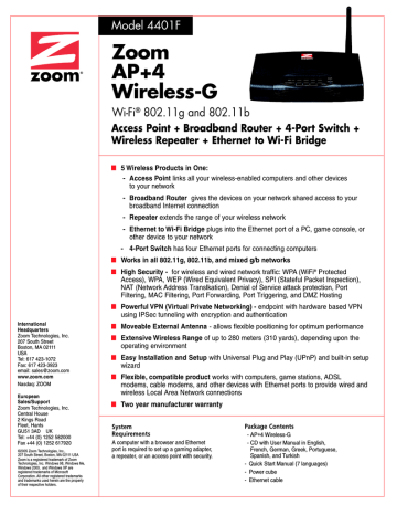 Zoom 4401F User manual | Manualzz