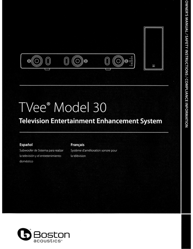 Boston Acoustics TVee 30 User manual | Manualzz