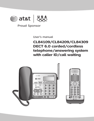 telephone base. AT&T CL84109 -  DECT 6.0, CL84309, CL84109, CL84209 | Manualzz