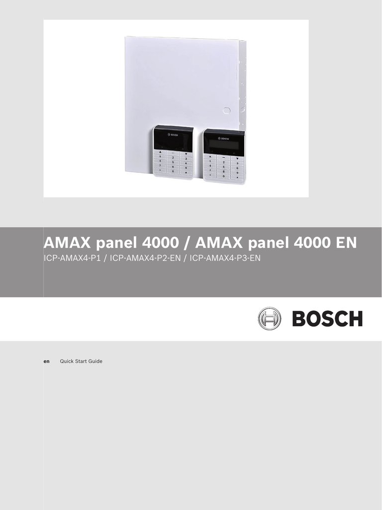 Bosch Amax Panel 4000 En Technical Data Manualzz