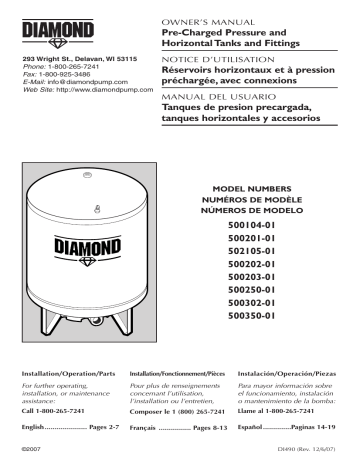 Diamond Pumps 500302-01 Owner's Manual | Manualzz