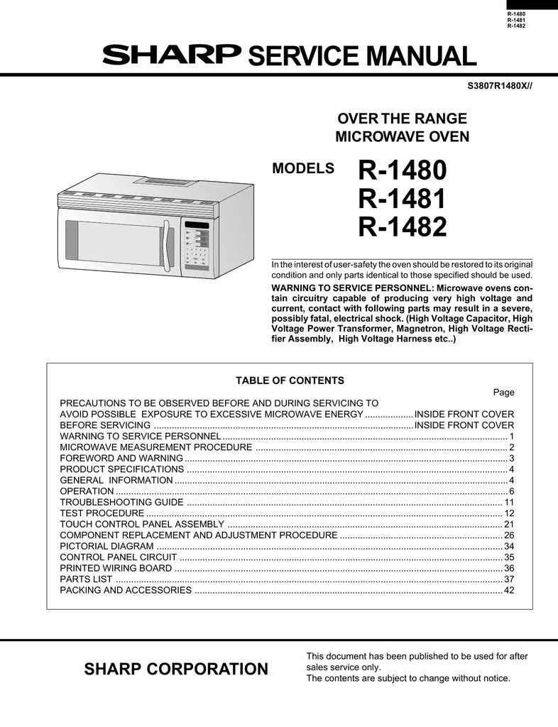 35 Sharp Carousel Microwave Parts Diagram