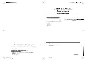 Benutzerhandbuch | Mitsubishi Heavy Industries	Air Conditioner	SRK50ZG-S | Manualzz
