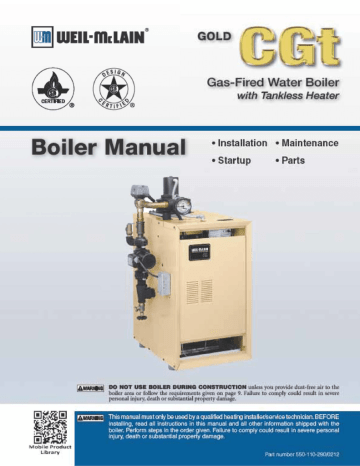 Weil-Mclain Cgt Boiler Manual | Manualzz
