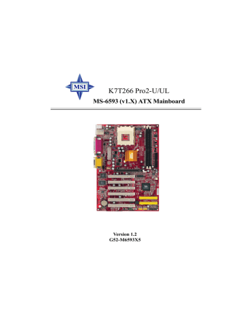 MSI K7T266 Pro2-A Instruction manual | Manualzz