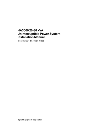 Digital Equipment HA3000 Installation manual | Manualzz