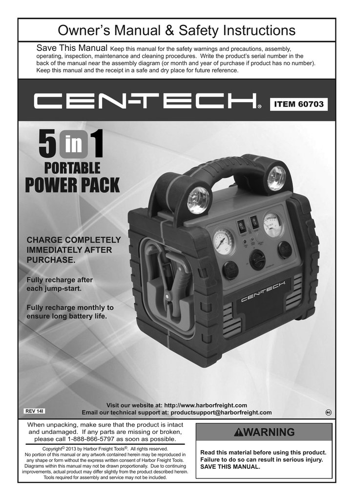 CEN-TECH 60703 Owner`s manual | Manualzz