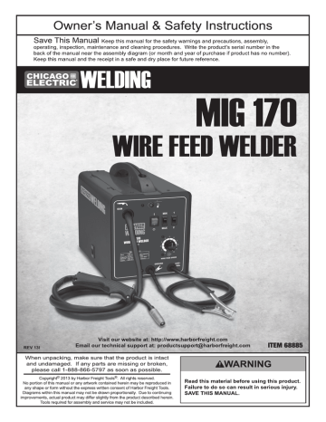 .023" .035"  8ft liner for Chicago Electric MIG 170 Wire Feed Welder 68885 