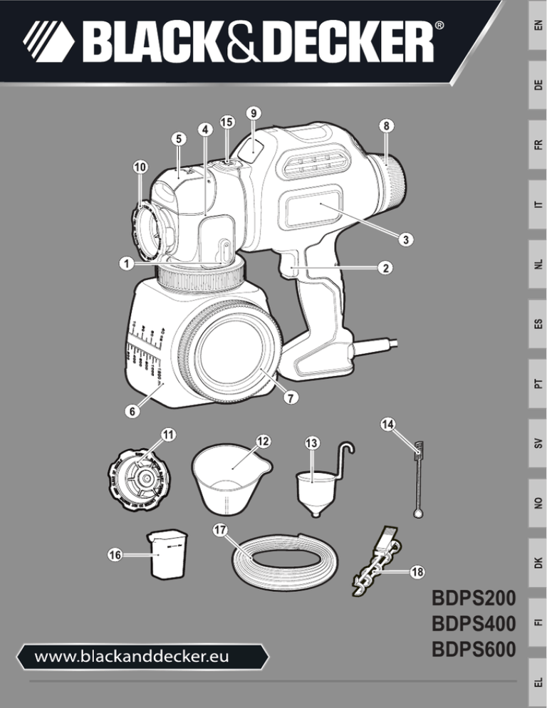 Black and decker sprøyte