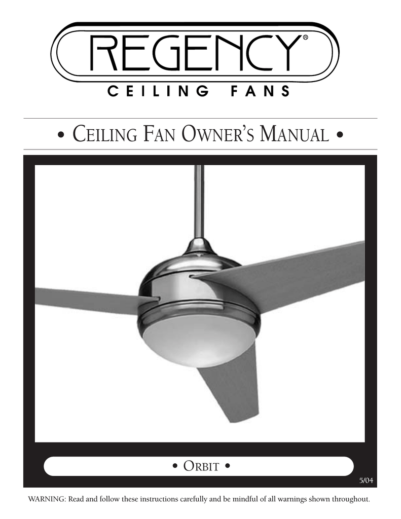 Regency Ceiling Fan Remote Control Manual Shelly Lighting