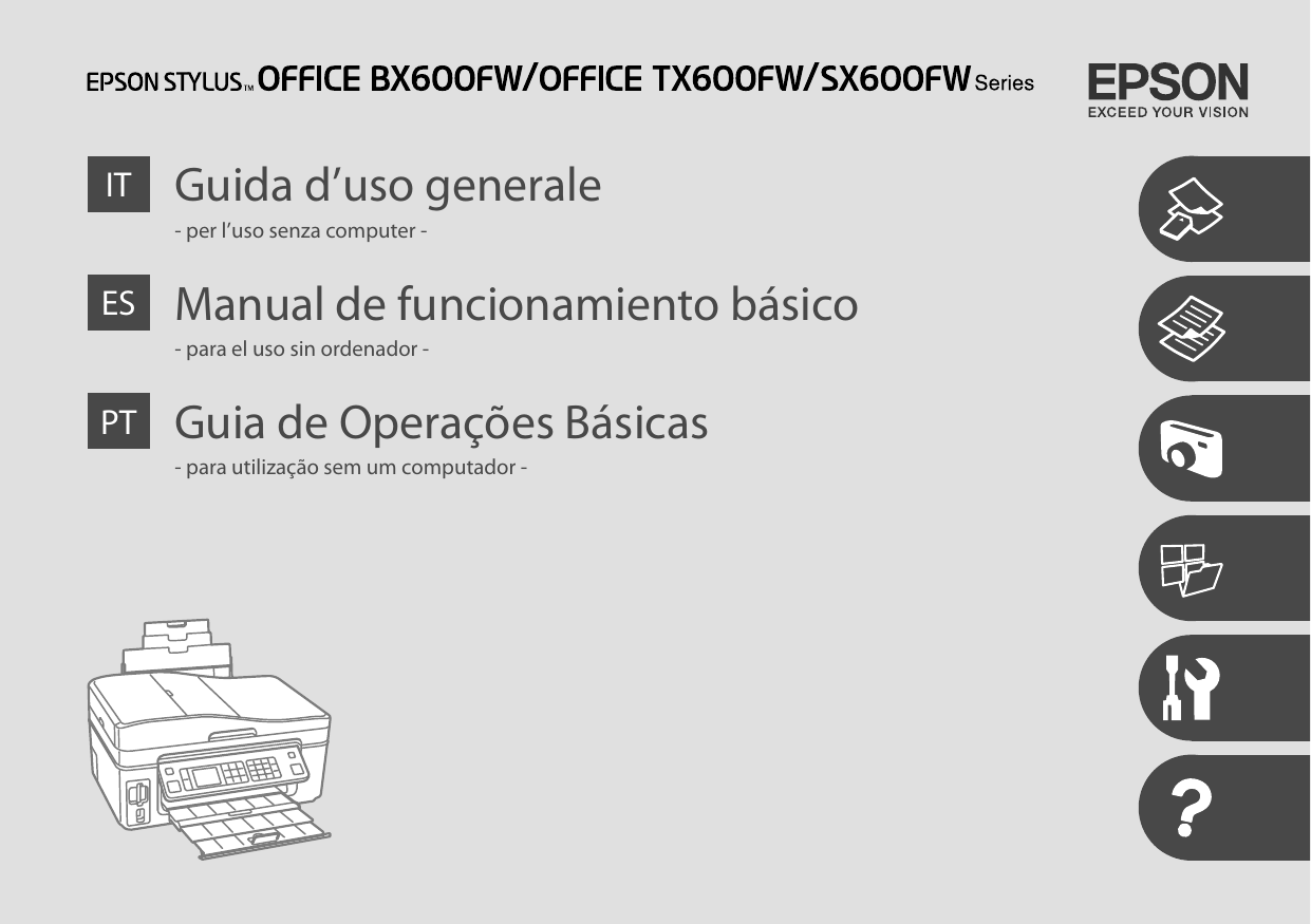 Encravamento de papel. Epson STYLUS SX600FW, STYLUS OFFICE BX600FW, Stylus  Office TX600FW Series | Manualzz